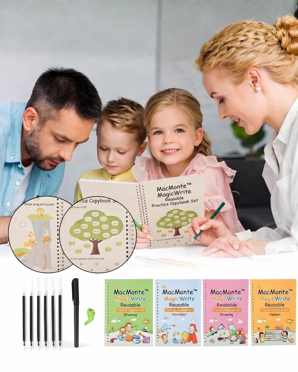 MagicWrite Reusable Practice Copybook Set