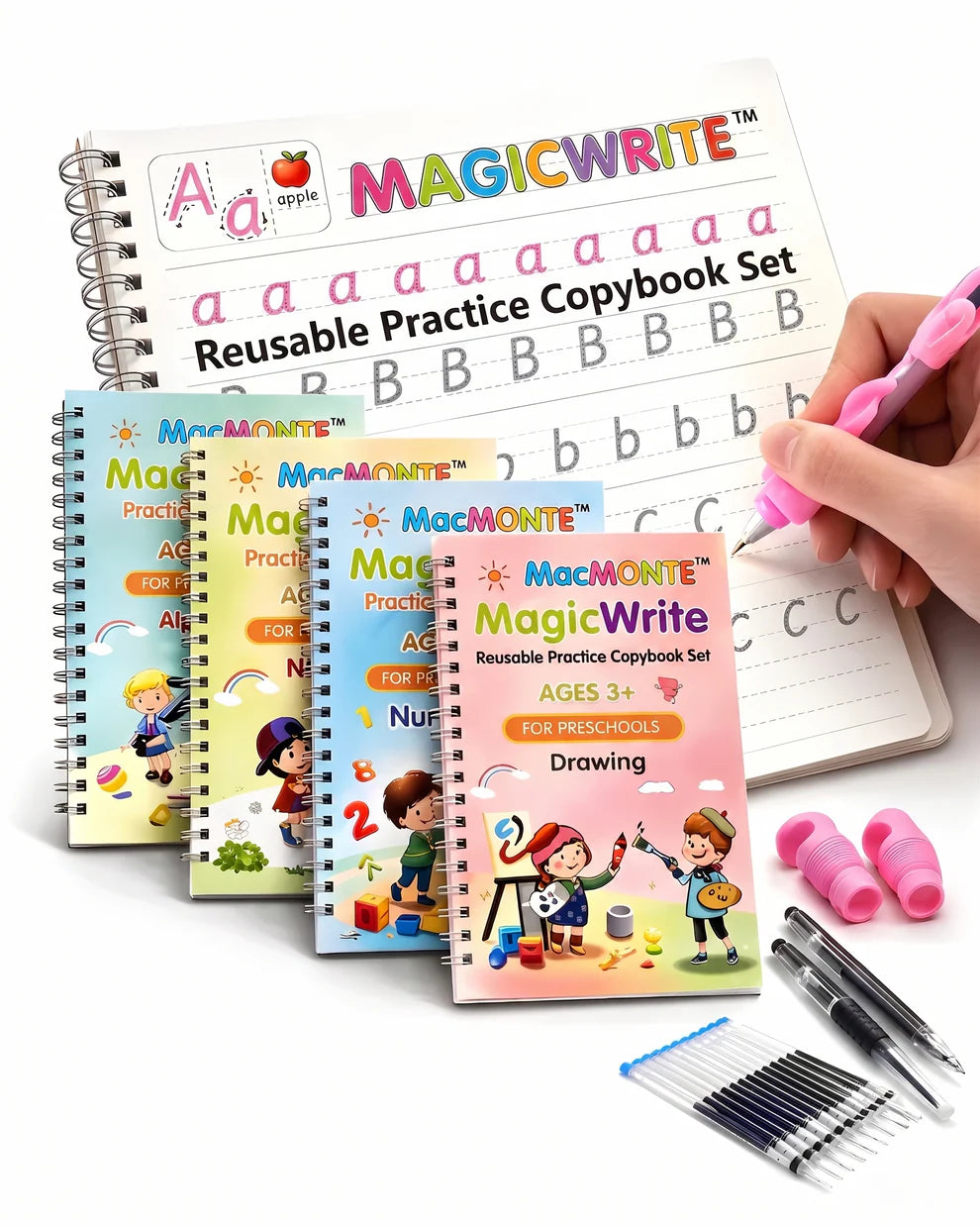MagicWrite Reusable Practice Copybook Set