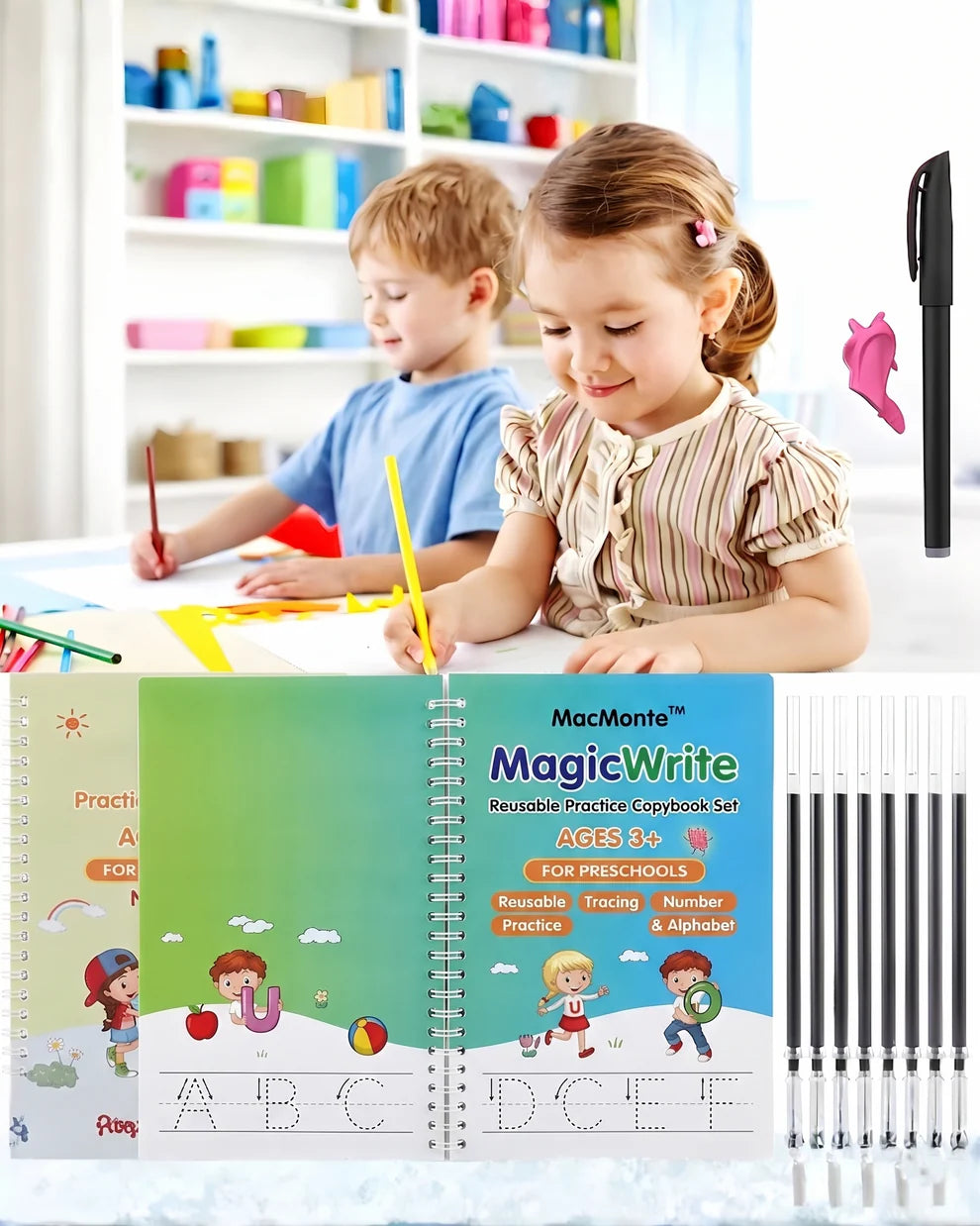 MagicWrite Reusable Practice Copybook Set