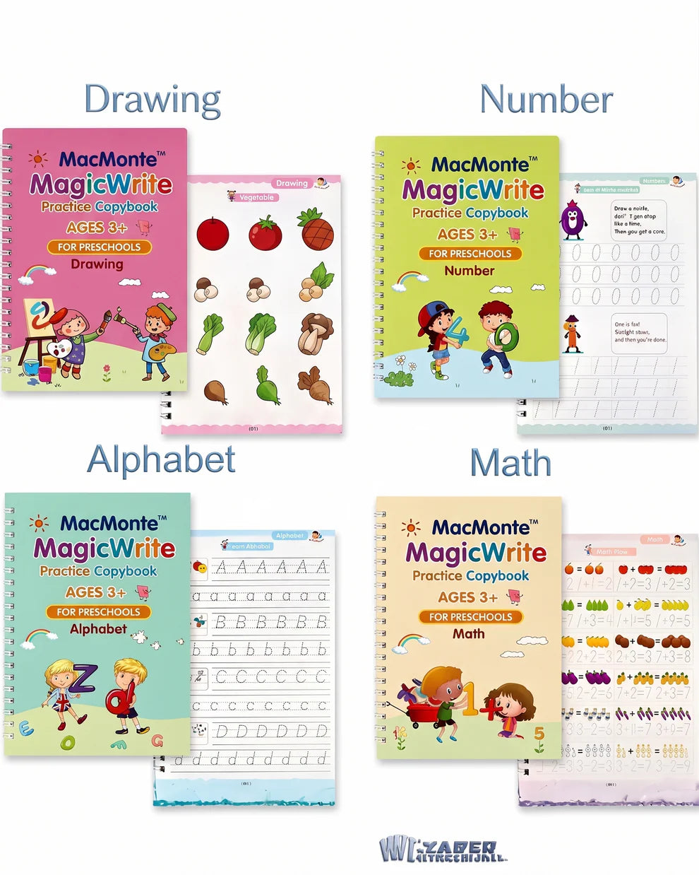 MagicWrite Reusable Practice Copybook Set