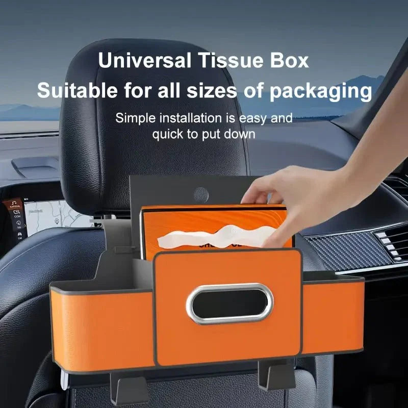 4-in-1 Car Backseat Organizer with Tissue & Cup Holder