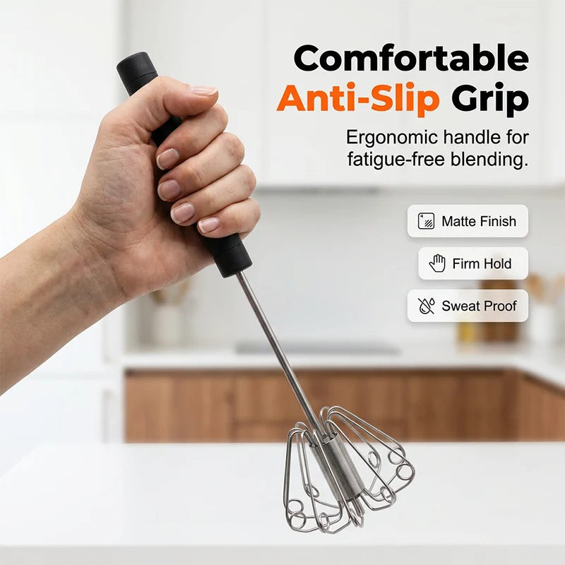 Stainless Steel Semi-Automatic Hand Beater